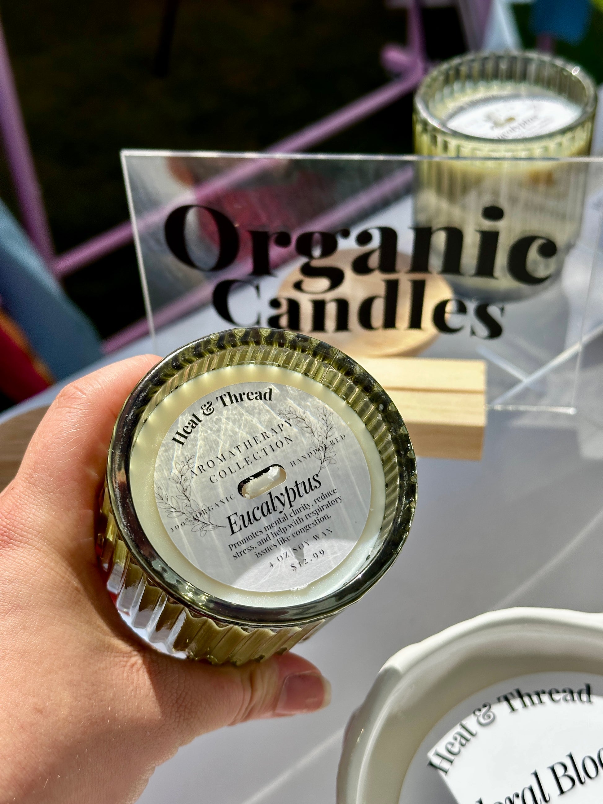 Eucalyptus Congestion Aromatherapy Organic Soy Wax Candle 4oz
